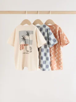 À boutons imprimés neutres ening - Barboteuse Jersey Baby 3 Pack