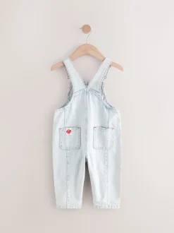 À rayures - Salopette % coton brodée à la fraise 100coton (3mois-7ans)