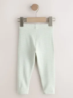 Abeille Rayure Vert/Écru - Leggings embellis (3mths-7yrs)