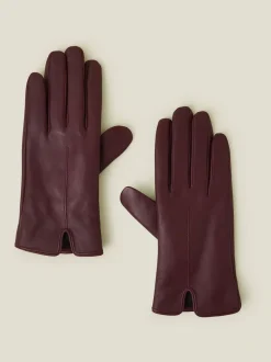 Accessorize - Gants en cuir à écran tactile doublés en polaire
