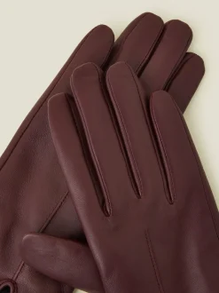 Accessorize - Gants en cuir à écran tactile doublés en polaire