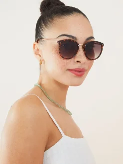 Accessorize - Lunettes de soleil Preppy rondes à pont métallique