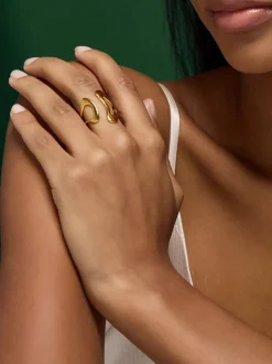 Accessorize Bague réglable en acier inoxydable