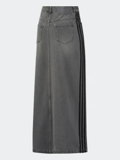 adidas Originals Jupe mi-longue en jean 100% coton à rayures Adicolour 3