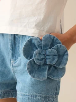 Angel & Rocket Eden Shorts 3D Flower Denim