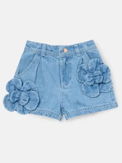 Angel & Rocket Eden Shorts 3D Flower Denim