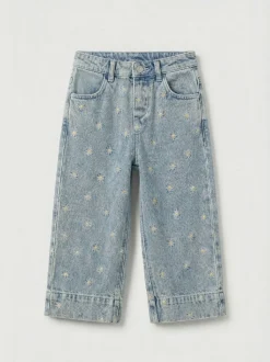 Angel & Rocket Jean Kiki brodé à pâquerettes à jambe large