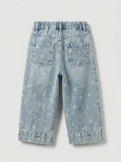 Angel & Rocket Jean Kiki brodé à pâquerettes à jambe large