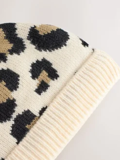 animal - Chapeau à pompons en maille imprimé bébé (0mois-2ans)