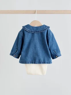Animal neutre - Ensemble bébé veste en jean, haut et leggings 3 pièces (0mois-2ans)