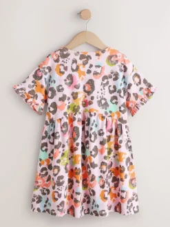 Animal rose - Manches courtes Jersey Robe (3-16yrs)