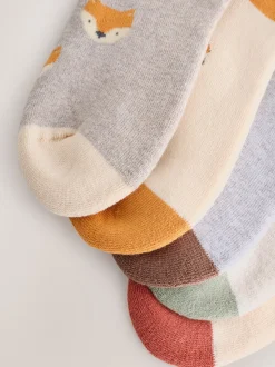 Animaux écrus des bois - Chaussettes en coton éponge riche 5 Lot