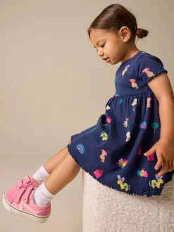 Animaux de la marine - Robe côtelée à manches courtes (3mois7ans)