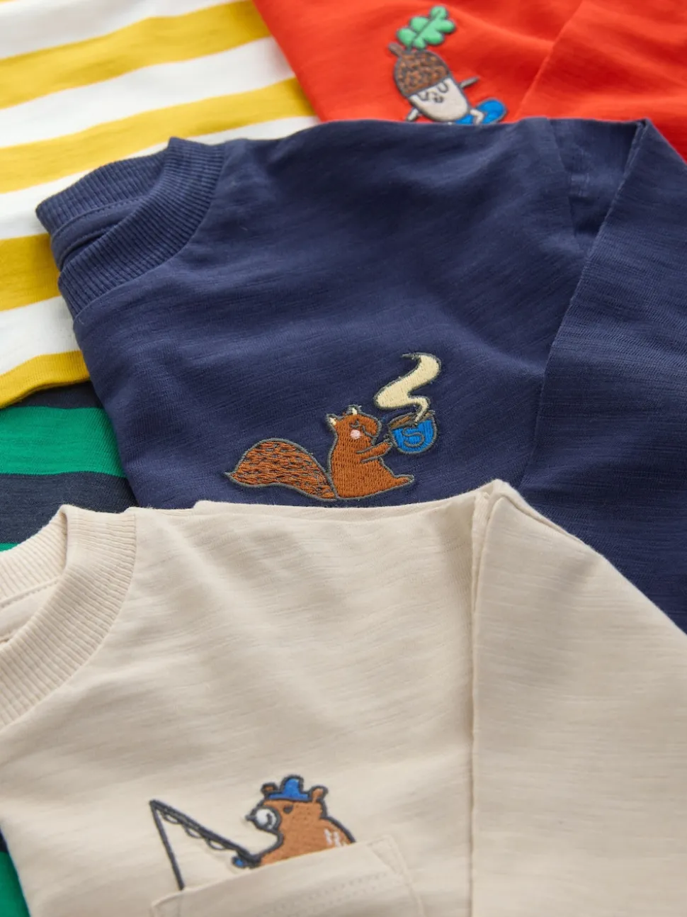 Animaux multicolores brillants - Lot de 5 T-shirts à manches longues (3mois -7ans)