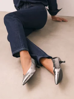 Anthracite - Chaussures à talons Kitten heel à bout pointu