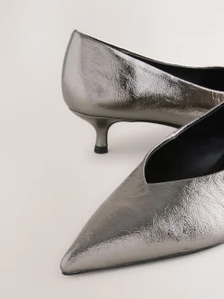 Anthracite - Chaussures à talons Kitten heel à bout pointu