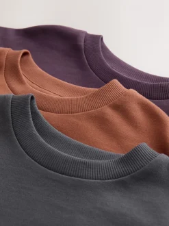 Anthracite/baie/fauve - T-shirts épais décontractés à manches longues Lot de 3 (3-16ans)