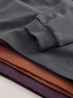 Anthracite/baie/fauve - T-shirts épais décontractés à manches longues Lot de 3 (3-16ans)