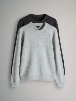 Anthracite/gris chiné - The Set lot de 2 Pulls en maille à Col rond