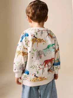 Aquarelle à animaux - Sweat imprimé All-over Col rond (3mois -7ans)