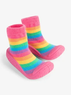 Arc-en-ciel - Chaussettes de chaussons d’extérieur d’intérieur JoJo Maman Bébé