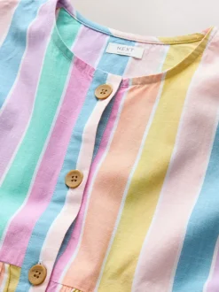 Arc-en-ciel - Robe boutonnée à Manches courtes Rayure (3-16ans)