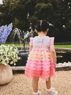 Arc-en-ciel - Robes de fête en maille à volants (3mths-8yrs)