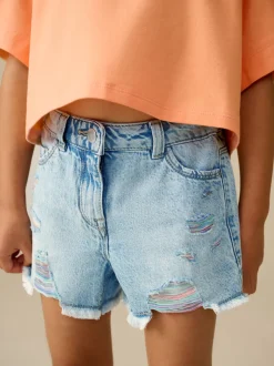 Arc-en-ciel - 100Shorts en coton % Frayed Edge Distressed (3-16yrs)