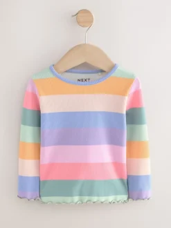 Arc-en-ciel - T-shirt à manches longues en côtes (3mths-7yrs)