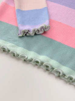 Arc-en-ciel - T-shirt à manches longues en côtes (3mths-7yrs)