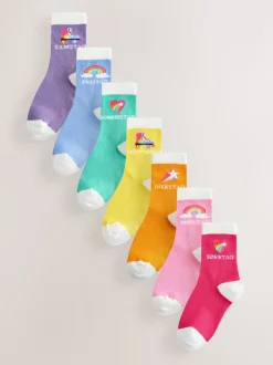 Arc-en-ciel pastel - Lot de 7 paires de chaussettes Little Bird by Jools Oliver Italian Days Of The Week