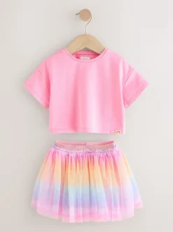 Arc-en-ciel/rose - Ensemble haut et jupe tutu (3mois-7ans)
