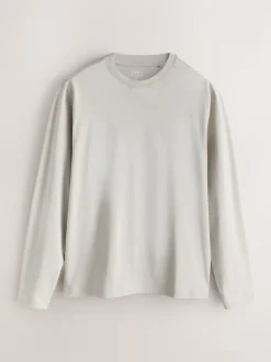 Ardoise/vert/écru/orange/marron - Ajustement régulier - T-shirt à coupe classique à manches longues en coton 100 %, lot de 5