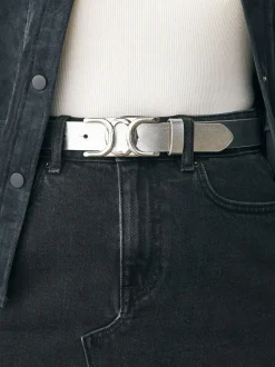 Argent - Ceinture Regular Statement en cuir à boucle