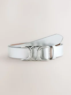 Argent - Ceinture Regular Statement en cuir à boucle