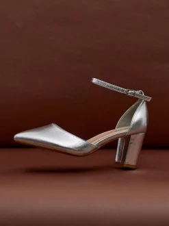 Argent - Linzi Davina Coupe large Closed Back Court Block Chaussures