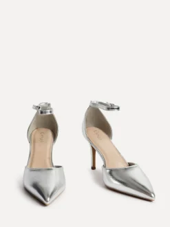 Argent - Linzi Thea Closed Back Stiletto Escarpins et talons With Ankle Strap