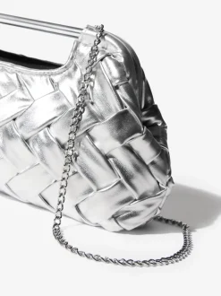 Argent - Pochette à poignée tissée