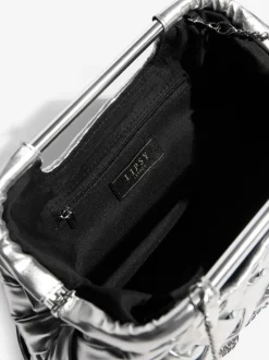 Argent - Pochette à poignée tissée