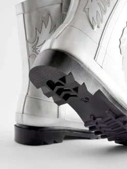 Argenté métallisé - Bottes en caoutchouc occidentales