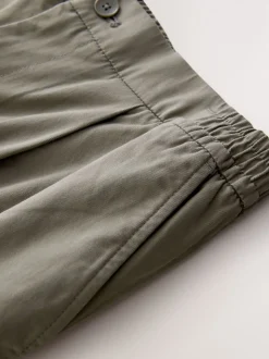 argile - Ajustement droit - Pantalons Chinos extensibles plissés avec taille élastique