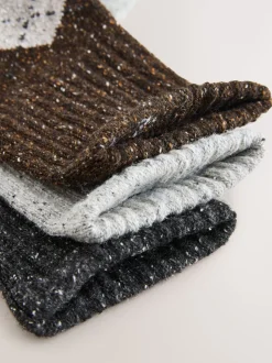 Argyle neutre - Laine thermale Blend Chaussettes de cheville 3 Lot avec soie