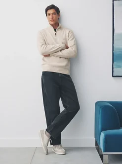 Avoine - Logo cerf - Pull N.Premium Coupe classique 100% Coton Premium à fermeture éclair