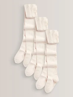 Avoine - Lot de 3 de collants pour l'école en coton riche