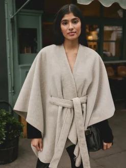 Avoine - Poncho cape enveloppant sur le devant