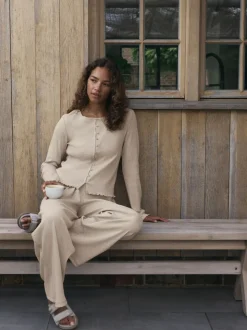 Avoine - soi-même. Pyjama côtelé boutonné