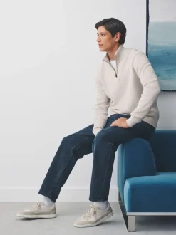 Avoine - Uni - Pull N.Premium Coupe classique 100% Coton Premium à fermeture éclair