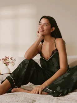 B by Ted Baker Pyjamas caraco Noir Fleuri en jacquard