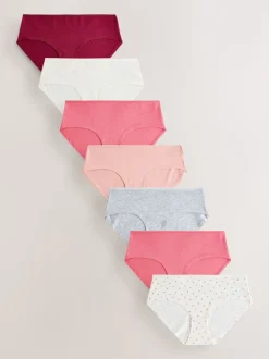 Baie/Rose - Culotte en coton riche 7 Pack