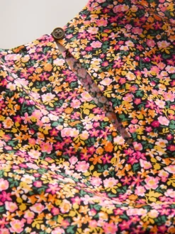 Baies roses ditsy - Robe à volants à manches longues (3-16ans)